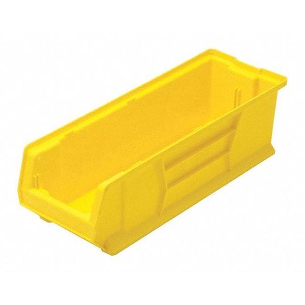Storage Bin, 0.6 cu ft, 23-7/8 in L, 8-1/4 in W, 7 in H, Yellow, Polypropylene, 4 PK