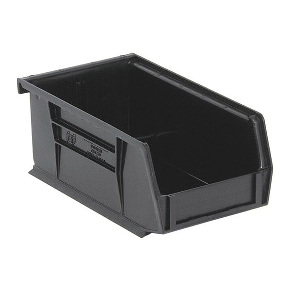 Hang & Stack Storage Bin, Polypropylene, Black, 3 in H, 4-1/8 in W, 7-3/8 in L, 20 PK