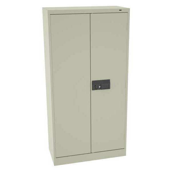 Wardrobe Storage Cabinet, 72 in H, 36 in W, 18 in D, Recessed Pull, Electronic Keypad, Putty
