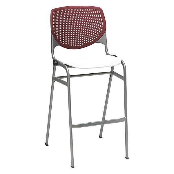 Poly Stack Barstool, Burgundy Back