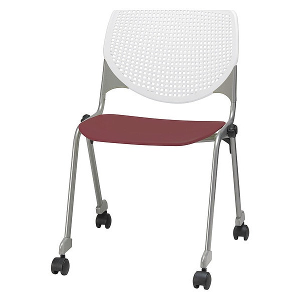Poly Stack Chair, Burgundy Seat