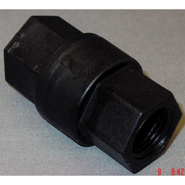 Ball Cone Spring Check Valve, 1/2 in FNPT x 1/2 in FNPT, Inline Valve Body, 1-1/8 in Hex