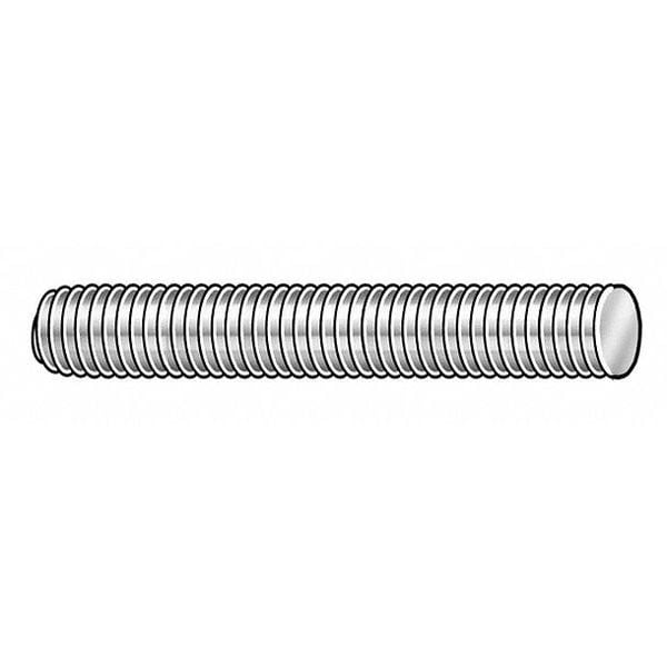 Fully Threaded Rod, 1-1/2"-6, 12 ft, Steel, Grade 2, Zinc Plated Finish