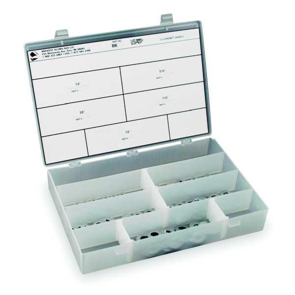 Spacer Assortment, Inch, 6 Different Sizes, 30 Spacers, 0.47 in Smallest Inside Dia in Set