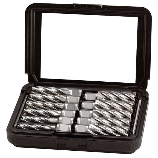Annular Cutter Set, M2 HSS, 2 In D, 11 Pc