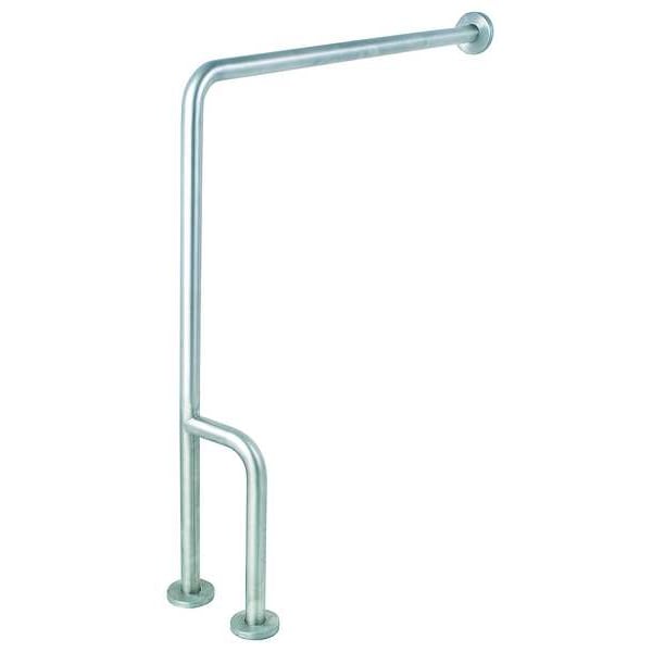 Wall Mounted, Right Grab Bar Floor-to-Wall, 30" L, Stainless Steel, Satin