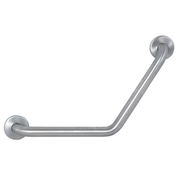 Wall Mount Boomerang Grab Bar, 24" L, Stainless Steel, Satin With Textured Finish