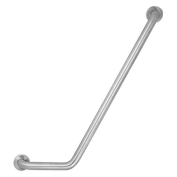 Wall Mounted, Right Safety Rail/Bar, 32" L, Stainless Steel, Satin With Textured Finish