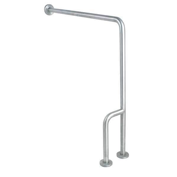 Wall Mounted, Left Grab Bar Floor-to-Wall, 30" L, Stainless Steel, Satin