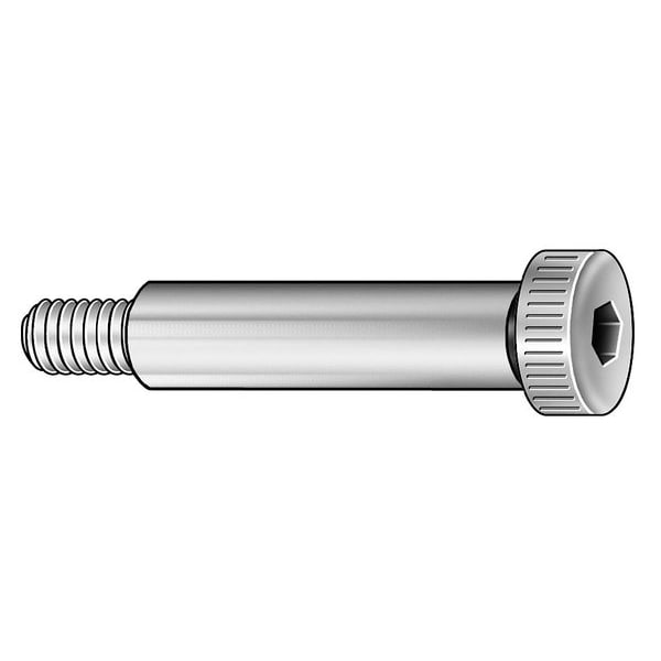 Shoulder Screw, 5/8"-11 Thr Sz, 7/8 in Thr Lg, 4 in Shoulder Lg, Alloy Steel, 10 PK