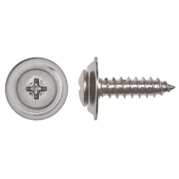 Sheet Metal Screw, #10 x 3/4 in, Chrome Plated Steel Oval Head Phillips Drive, 100 PK