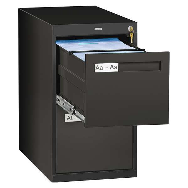 14-15/16" W 2 Drawer Black, Letter