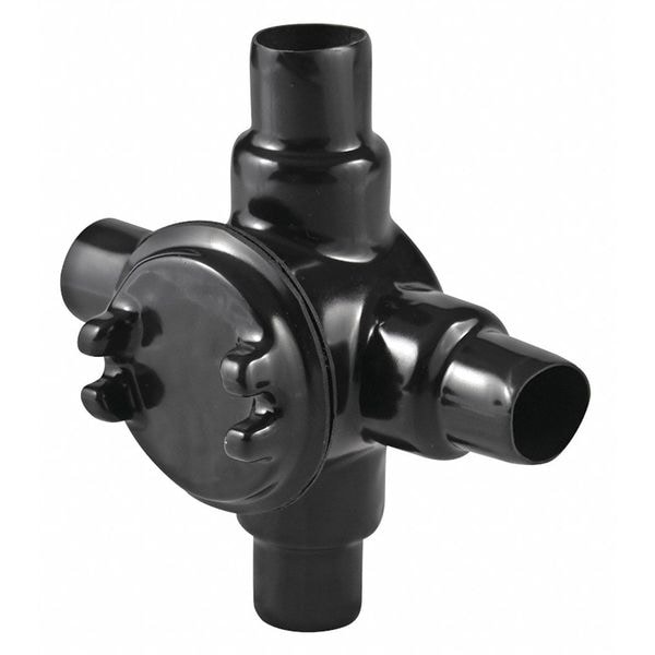 Conduit Box Junction Box, 1 in, PVC, PVC Coated, Black