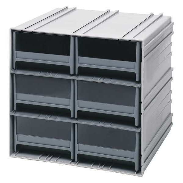 polypropylene, 6 Drawers, 11-3/8 in D x 11-3/4 in W