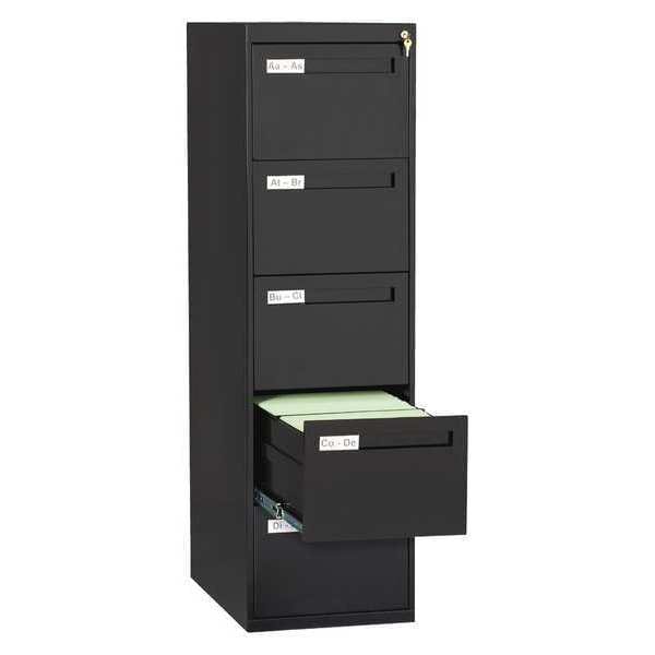 17-15/16" W 5 Drawer Black, Legal