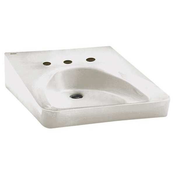 Wheelchair Users Bathroom Sink, Vitreous China White, Wall Mount, Number of Holes: 4