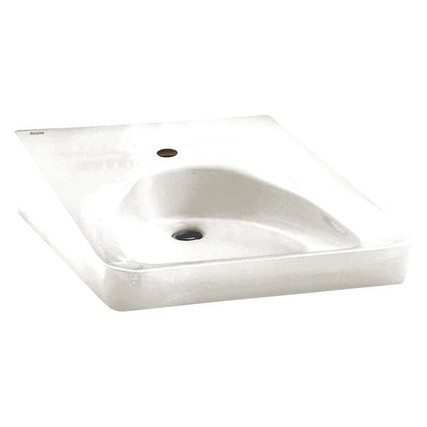 Wheelchair Users Bathroom Sink, Vitreous China White, Wall Mount, Number of Holes: 3
