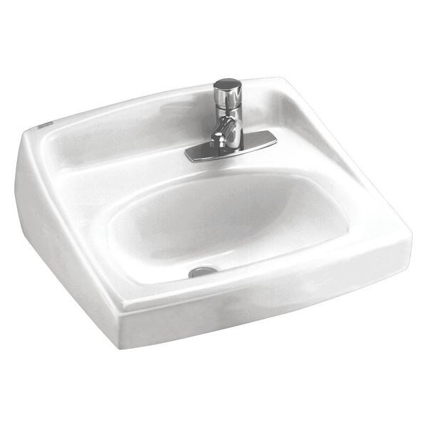 White Bathroom Sink, Vitreous China, Wall Mount
