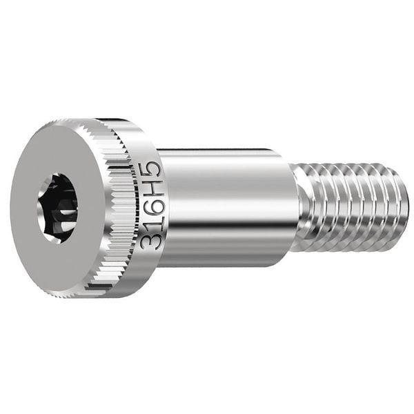 Shoulder Screw, M8-1.25 Thr Sz, 13 mm Thr Lg, 50 mm Shoulder Lg, 316 Stainless Steel