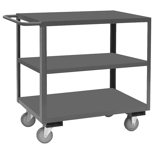 Utility Cart with Flush Metal Shelves, Steel, 1,200 lb Load Capacity, 3 Shelves, 36 1/4 in L