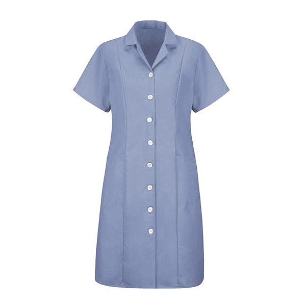 Women's Short Sleeve Poplin Dress, 80% Polyester/20% Combed Cotton, Light Blue, 2XL