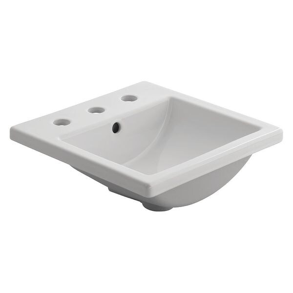Above Counter Sink, 8" Center Holes, White