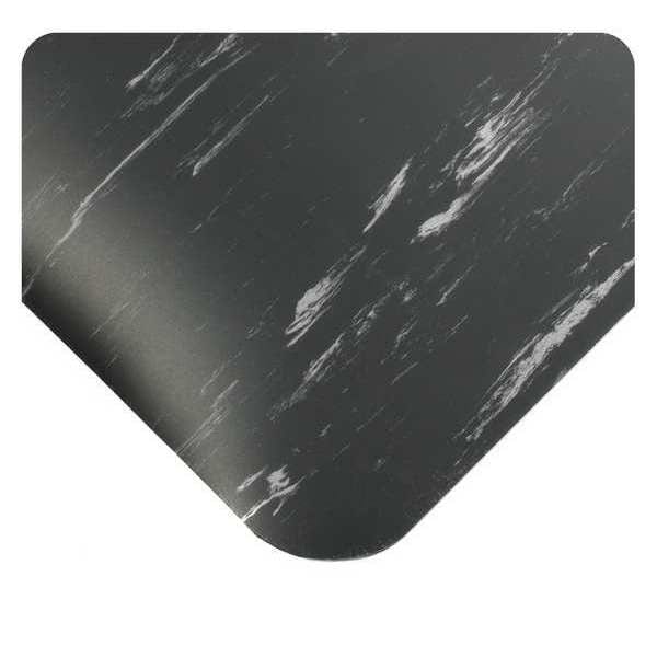 Antifatigue Mat, 10 ft. L x 2 ft. W, 1/2" Thickness, Marble, Charcoal