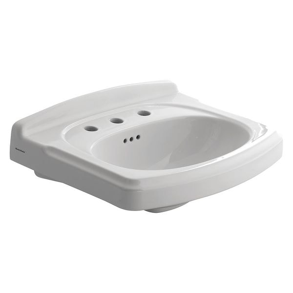 Pedestal Sink Basin, 8" Center Hole, White