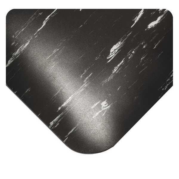 Antifatigue Mat, 10 ft. L x 3 ft. W, 1/2" Thickness, Marble, Black