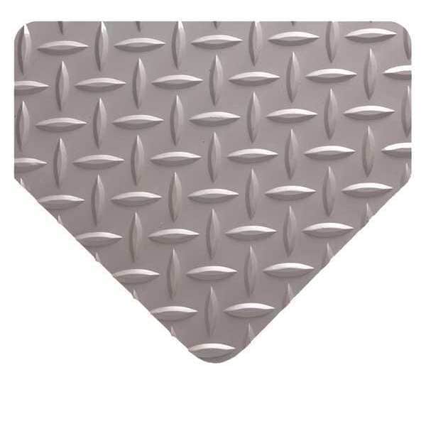 Antifatigue Mat, 10 ft. L x 3 ft. W, 3/16" Thickness, Diamond Plate, Gray