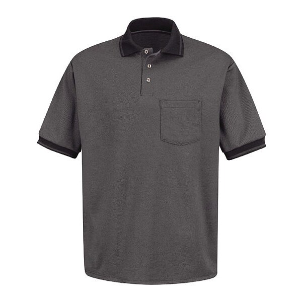Short Sleeve Performance Polo, 50% Cotton/50% Polyester, Black/Charcoal, 4Xl