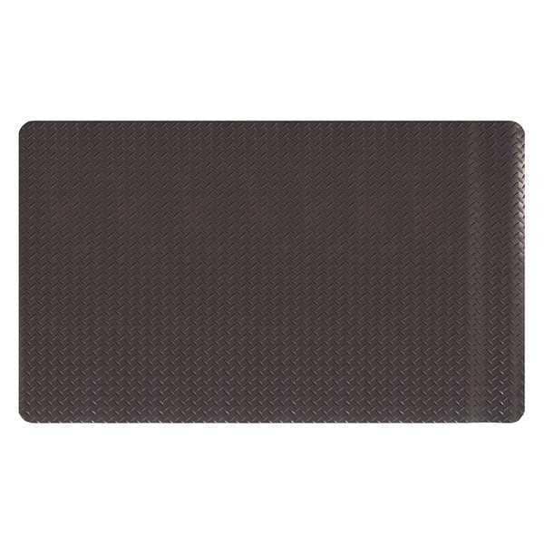 Antifatigue Mat, 75 ft. L x 2 ft. W, 9/16" Thickness, Diamond, Solid Black