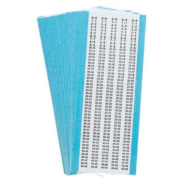 Wire Markers, Legend 0 to 49, Blk/Wht, PK25