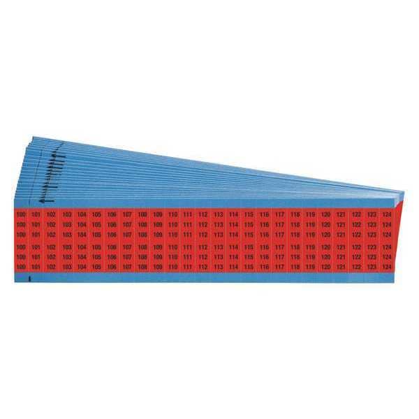 Wire Markers, Legend 100-124, Wht/Red, PK25