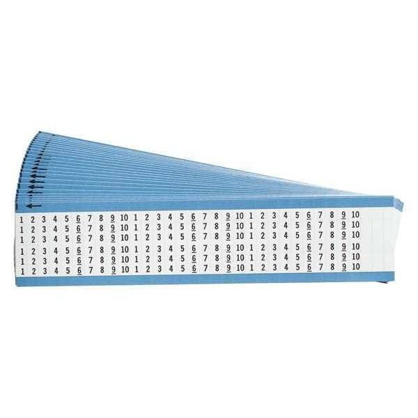 Wire Markers, Legend 1 to 10, Blk/Wht, PK25, WM-1-10-PK