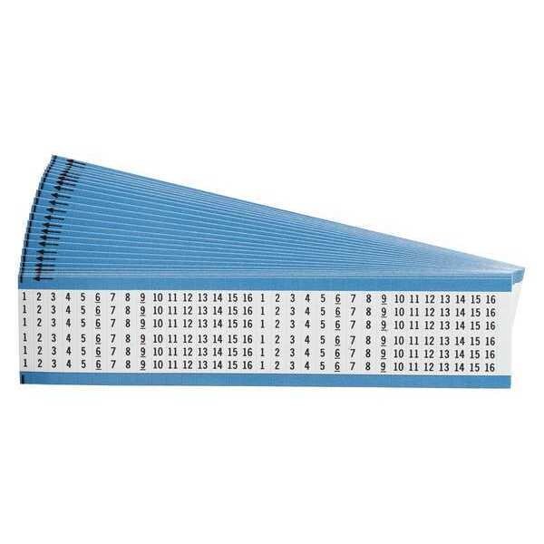 Wire Markers, Legend 1 to 16, Blk/Wht, PK25, WM-1-16-PK