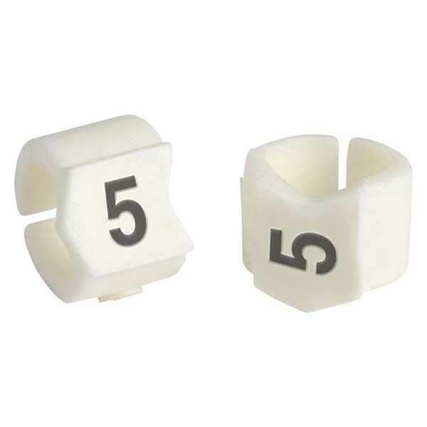 Clip Sleeve Wire Mrkrs, 5, Blk/Wht, PK50