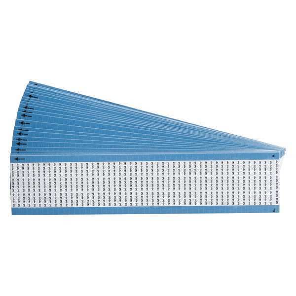 Wire Markers, Legend 9, Black/White, PK25, TMM-9-PK