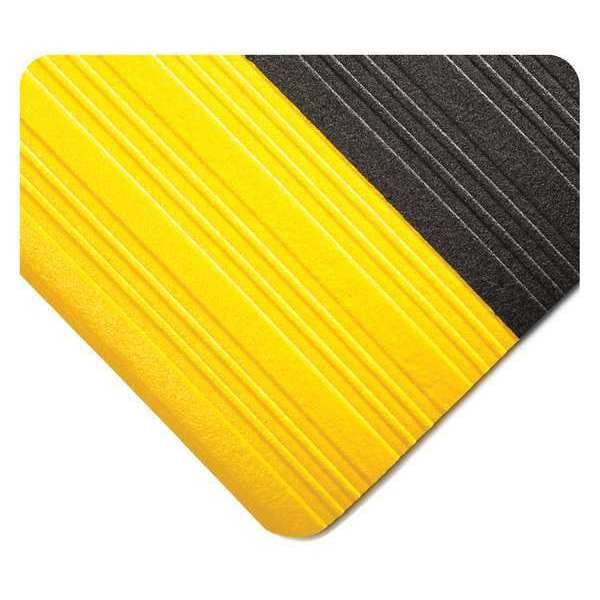 Antifatigue Mat, 10 ft. L x 3 ft. W, 5/8" Thickness, Deluxe Tuf, Black/Yellow