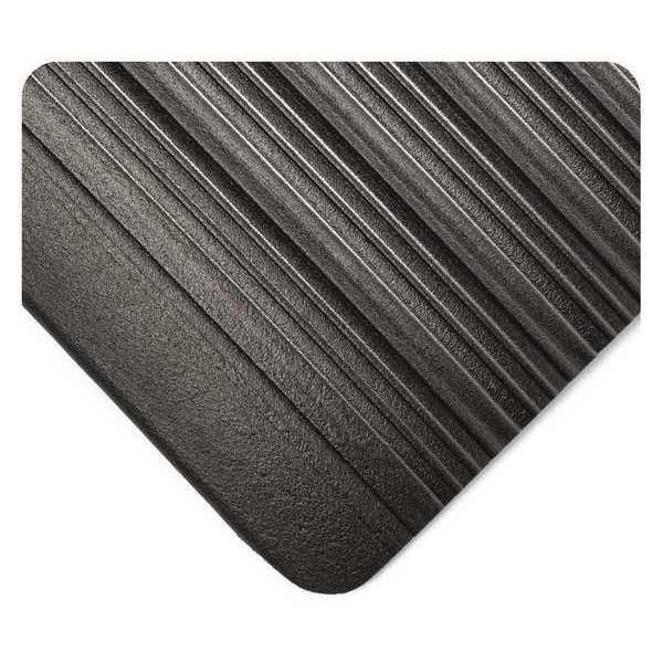 Antifatigue Mat, 10 ft. L x 4 ft. W, 3/8" Thickness, Ribbed, Black