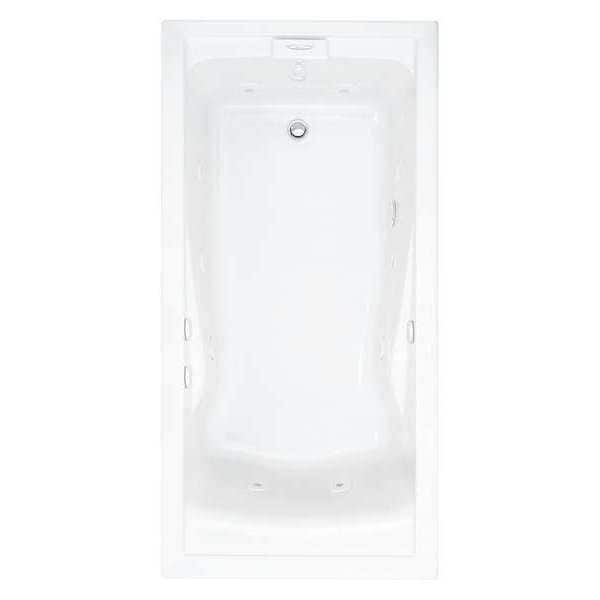 Deepsoak ComboMassage Tub, 72x36", White, 72" L, 36" W