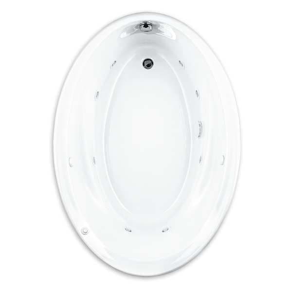 Oval Whirlpool EverClean Tub, White