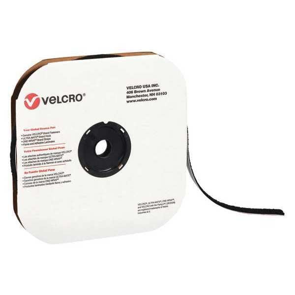 Tape Strips, Hook, 5/8"x75ft., Blk, 1PK, 75', 5/8" W, Black