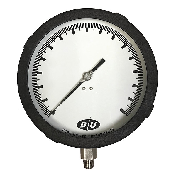 Industrial Pressure Gauge, 0 to 600 psi, 6 in Dial, 1/4 in NPT, Bottom Location