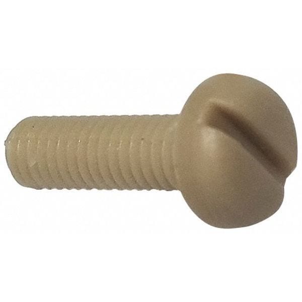 #10-24 x 1 in Slotted Pan Machine Screw, Plain PEEK, 10 PK