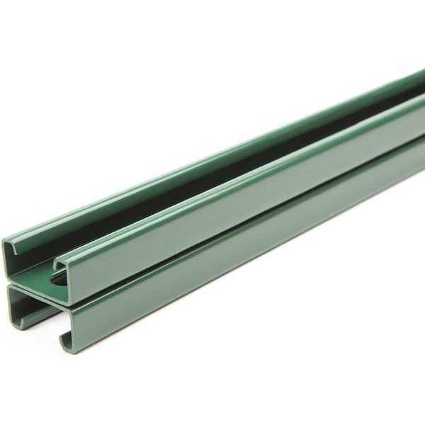 Back to Back Strut, Slotted, Steel, Painted, 9/16 in x 1-1/8 in Hole Size, Green