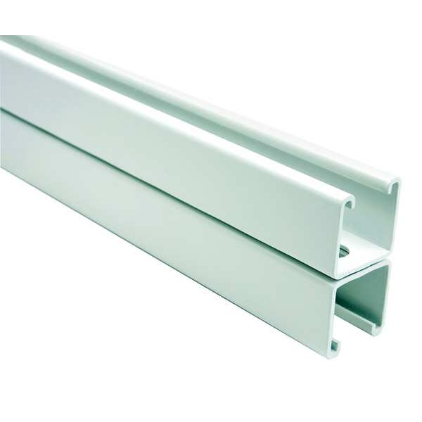 Back to Back Strut, Half Slotted, Steel, Painted, 9/16 in x 1-1/8 in Hole Size, White