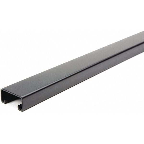 Single Channel Strut, Solid, Steel, Painted, None Hole Size, Black