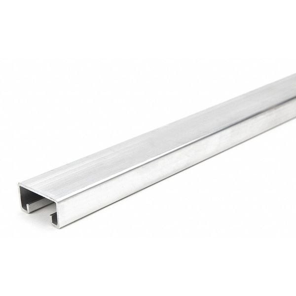Single Channel Strut, Solid, Aluminum, Plain, None Hole Size, Silver