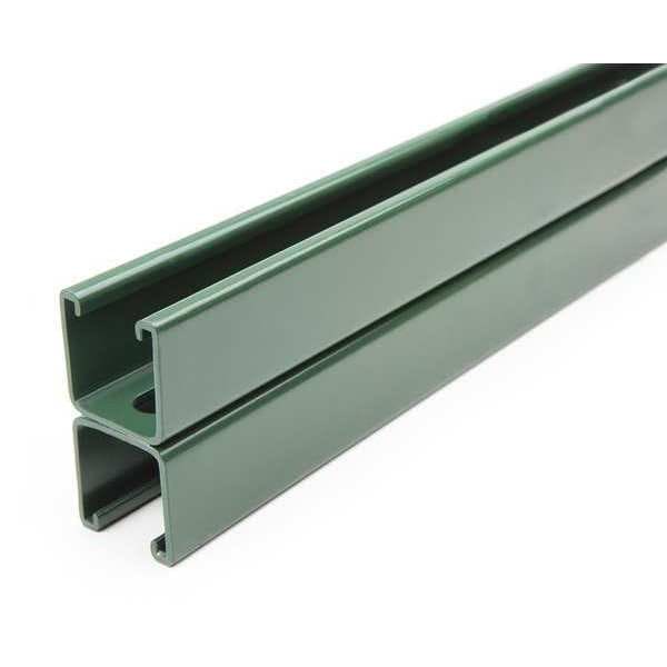 Back to Back Strut, Half Slotted, Steel, Painted, 9/16 in x 1-1/8 in Hole Size, Green